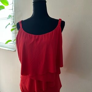Coco Reef Red Layered Camisole Tank. BRA SIZED 38E
